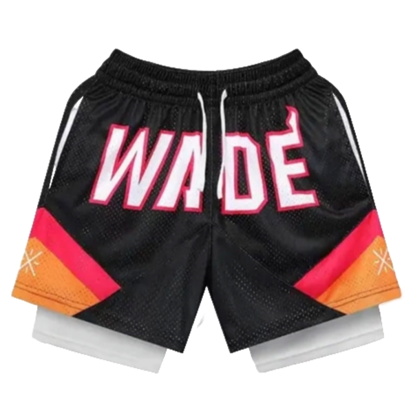 Двойные баскетбольные шорты WADE Black Orange Red