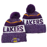 Шапка Los Angeles Lakers NBA Basketball New Era Knit Purple